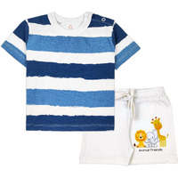 ARIEL Baby Boys & Baby girls Cotton Printed Round Neck Half Sleeve T-shirt & Short Trendy Summer Clothing Sets (AR-BHALFSS-03-PTBSTRANIFRI_Multicolor_0-3 month)