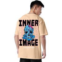 Veirdo Pure Cotton Oversized Baggy Fit Cool Inner Image Graphic Printed Beige T-Shirt for Men/Boys (OS_V_INRIMG_BG_XXL)