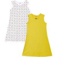 Amazon Brand - Jam & Honey Girls Dress | 100% Cotton Printed | Sleeveless & Full Sleeves Knee Length Dresses for Girls