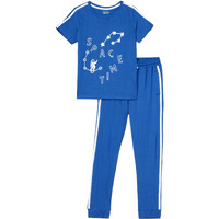 Amazon Brand - Symbol Boys T-Shirt & Pyjama Set (SYM-K-SS22-SET-252_Blue 1_7-8 Years)