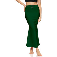 ZORNITSA Lycra Saree Shapewear Petticoat for Women Skirts for Women (Dark Green L)