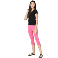 Robinbosky Premium Cotton Lycra Stretchable Capris Leggings (XLBabyPink)