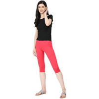 Robinbosky Premium Cotton Lycra Stretchable Capris Leggings (MCandyPink)