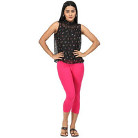 Robinbosky Premium Cotton Lycra Stretchable Capris Leggings (LNeonPink)