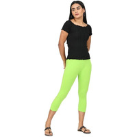 Robinbosky Premium Cotton Lycra Stretchable Capris Leggings (SGreenFlash)