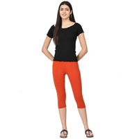 Robinbosky Premium Cotton Lycra Stretchable Capris Leggings (MRust)