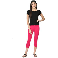 Robinbosky Premium Cotton Lycra Stretchable Capris Leggings (MFushia)