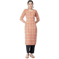 Pinkmint Kurta Set for Women Cotton Printed Straight Kurta with Pant (Pack of 1)