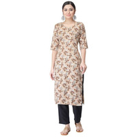 Pinkmint Kurta Set for Women Cotton Printed Straight Kurta with Pant (Pack of 1)