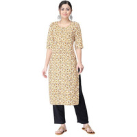 Pinkmint Kurta Set for Women Cotton Printed Straight Kurta with Pant (Pack of 1)