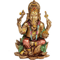 Dattatreya Cold Cast Lord Ganesha Ganpati Idol Statue Murti for Decoration and Pooja Gifting in Resin, Height : 6.5 inch