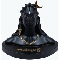 CraftVatika Resin Lord Adiyogi Mahadev Shiv Shankara Showpiece Idol Murti Statue for car Dashboard, 6 x 4.5 x 4 Inches, Black