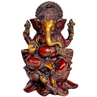 Amazon Brand  Umi Ganesha Bhagwan with Modak Mangalkari Ganesh Idol Ganpati Murti Statue Home Office Entrance Decor Pooja(Height 9 Inch)