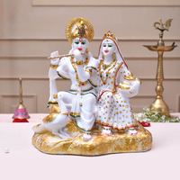 CraftVatika Radha Krishna Murti Dust Idol Marble Radhe Krishna Statue for Pooja Room Wedding Gift Home Decorative Item Showpiece for Home Decor (10.5 Inch Height)