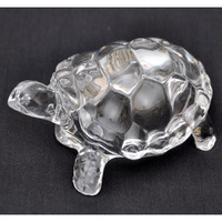 Petrichor Feng shui Crystal Turtle (Large 6 inches, Transparent) Tortoise for Peace and Prosperity | Home Decor and Gifting Vastu