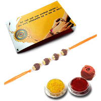 Vado Real Rudraksha Fancy Rakhi with Roli Chawal Tilak for Rakshabandhan (Single-11) For Unisex Adult