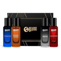 Beardo Perfumes Giftset For Men (Pack of 4 x 20ml) Whisky Smoke, Godfather, Tsunami and Black Musk | Long Lasting Perfume Musk & Woody Fresh Fragrance | Rakhi Gift for Brother | Friendship Day Gift