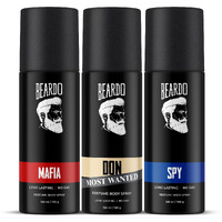 Beardo Deodorant Perfume Body Spray Set For Men (120ml x 3) | Spy Deo Aromatic Fresh Scent | Mafia Oriental Woody Notes |Don Most Wanted Citrus Musk Fragrance Rakhi Gift For Brother | Gift For Friends