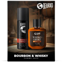 Beardo Whisky Smoke Deodorant 120ml & Bourbon Perfume 50ml for Men Giftset | Eau De Parfum & Body Spray | Spicy, Woody - Oudh | Long Lasting Mens Perfume | Date night fragrance | Rakhi Gift for Brother | Friendship Day Gift