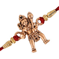 Mahi Rosegold Plated Hanuman Rakhi for Mens and Kids (Rose Gold) (RA1100604Z), Adjustable