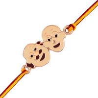 Mahi Rose Gold Plated Cartoon Rakhi for Kids with Meena Work Enameled (RA1100667Z)