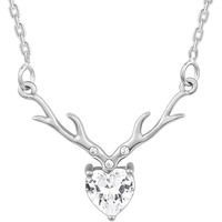 GIVA 925 Silver Anushka Sharma Silver Deer Heart Necklace |Rakhi Rakshabandhan Gift for Sister Bhabhi, Gifts for Women & Girls| With Certificate of Authenticity and 925 Stamp | 6 Month Warranty*