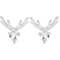 GIVA 925 Silver Deer Heart Stud Earrings|Gifts For Girlfriend,Rakhi Rakshabandhan Gift For Sister Bhabhi,Gifts For Women & Girls|With Certificate Of Authenticity And 925 Stamp|6 Month Warranty*