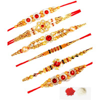 PARTISH Rakhi For Brother l RakhaBandhan Rakhi With Roli Tilak (Pack of 6)