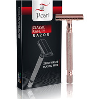 Pearl Shaving Double Edge Safety Razor SS-01 Blush Wine made with Brass Metal - Shaving Razor for Men | Classic & Traditional shaving Kit for Men | Premium Blade Razors for Rakhi Gift Option