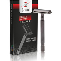 Pearl Shaving Double Edge Safety Razor (Graphite Black) - Best Shaving Razors for Men | Classic & Traditional shaving Kit for Men | Premium blade razors for Rakhi Gift Option