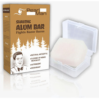 Pearl Shaving Alum Bar (Fitkari) with travel case - 100g 100% Pure Natural Phitkari Stone Bar for water purification, Skin Tightening, Underarm Deodrant| Gentle,Effective & Natural After Shave Lotion alternative| Chemical-Free Shaving Kit Aid, Rakhi Gift Option