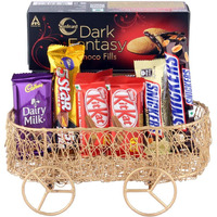 Astonished Retail Assorted Chocolate with Handcrafted Metal Basket | Chocolate Gift Hamper for Diwali, Birthday, Holi, Rakhi, New Year, Christmas, Anniversary |