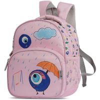 VISMIINTREND School Bags 13 Backpacks for Kids Boys & Girls (1-4 Years) | Cartoon Print Daypack for Preschool, KG, Nursery, Tuition, Picnic, Birthday, Rakhi gift for Sister/Brother (Pink Evil Eye)