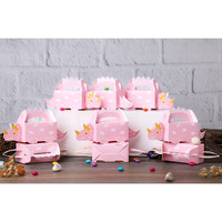 SATYAM KRAFT 20 PC Dinosaur Theme Favor Folding Storage Box, Perfect for Packing Chocolate, Dry Fruits, Rakshabandhan, Birthday, Rakhi Boxes, Brother-Sister,Return Gift (Pack of 20) (Pink)