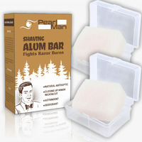 Pearl Shaving Alum Bar (Fitkari) with travel case - 100g Pack of 2 100% Pure Natural Phitkari Stone for water purification, Skin Tightening, Underarm Deodrant| Gentle,Effective & Natural After Shave Lotion alternative| Chemical-Free Shaving Kit Aid, Rakhi Gift Option