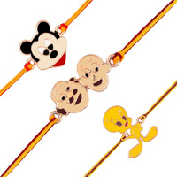 Mahi Combo of 3 Popular Trendy multicolor Cartoon Kids Rakhi with Meena Work (RCO1105333Z)