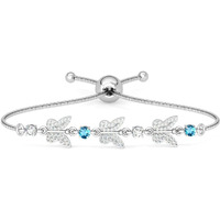 Clara 925 Pure Silver Blue Butterfly Hand Bracelet, Rakhi for Bhabhi | Adjustable, Anti Tarnish, Swiss Zirconia | Gift for Women and Girls