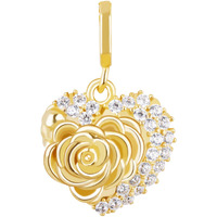 GIVA 925 Silver Golden A Rose For You Charm - Without Chain,Fits In Bracelet|Rakhi Rakshabandhan Gift For Sister Bhabhi,Women&Girls|With Certificate Of Authenticity And 925 Stamp|6 Months Warranty*