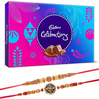 Astonished Retail Cadbury Celebration Pack with Set of 2 Rakhi | Cadbury Chocolate Hamper with Rakhi Gift | Rakhi Chocolate for Brother | 007