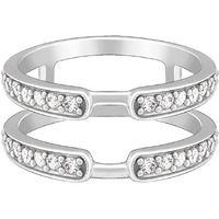 GIVA 925 Silver Dual Layer Zircon Ring,Fixed Size,Indian - 12, US - 6| Rakhi Rakshabandhan Gift for Sister Bhabhi | With Certificate of Authenticity and 925 Stamp | 6 Months Warranty*