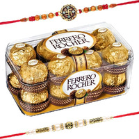 SFU E Com Combo of Ferrero Rocher, 16 Pieces with Set-of 2 Rakhi