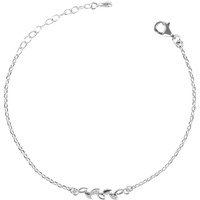 Clara 925 Sterling Silver Leaf Bracelet, Rakhi for Bhabhi | Adjustable, Rhodium Plated, Swiss Zirconia | Gift for Women and Girls