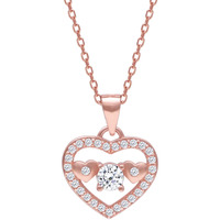 GIVA 925 Silver Rose Gold Anushka Sharma Love Heart Necklace with Link Chain | Gifts for Girlfriend, Rakhi Rakshabandhan Gift for Sister Bhabhi , Gifts for Women & Girls |With Certificate of Authenticity and 925 Stamp | 6 Month Warranty*