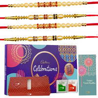 maalpani Rakhi wth Celebration Pack For Brother | 4 Rakhi set With Rakshabandhan Festival Celebration Pack | Chocolate for Rakhi Festival C405-2-2C