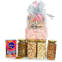 NUTRI MIRACLE Dry Fruits Gift Set with Rakhi |Healthy Festive Gift for Brother|Birthday and Anniversary Gift