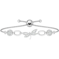 Clara 925 Pure Silver Dragonfly Hand Bracelet, Rakhi for Bhabhi | Adjustable, Anti Tarnish, Swiss Zirconia | Gift for Women and Girls