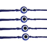 Alaukik Premium Evil Eye Rakhi Protect From Negative Energy Unisex Evil Eye Rakhi With Beads Handmade Rakhi for Brother/Sister set of 4