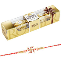 SFU E Com 4 Pieces Ferrero Rocher with Diamond Rakhi