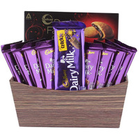 Astonished Retail Dairy Milk Crackle for Diwali Gift | Dairy Milk Chocolate Basket | Chocolate Gift Hamper for Holi, Rakhi, Christmas, Birthday, Anniversary, Diwali, 1