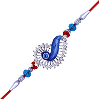 Mahi Auspicious Evil Eye Meenakari work Rakhi Bracelet for Brother (RA1100646R)